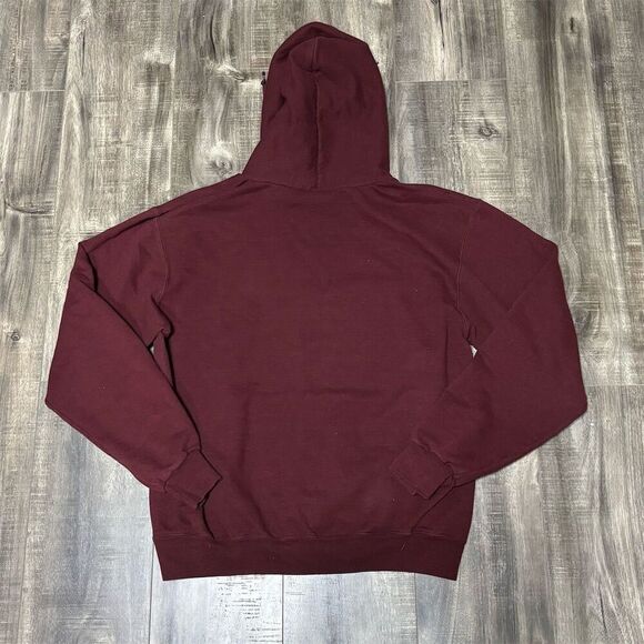 Champion MIT Hoodie Pullover Unisex Medium Maroon School Spirit - Picture 2 of 5